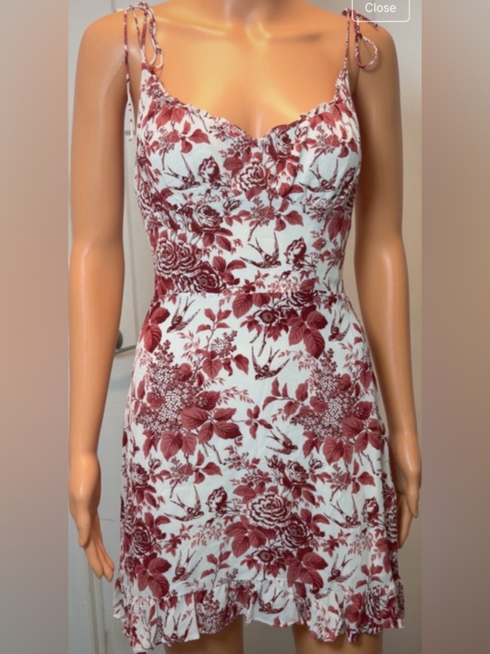Reformation Red and White Floral Mini Dress - Picture 6 of 15